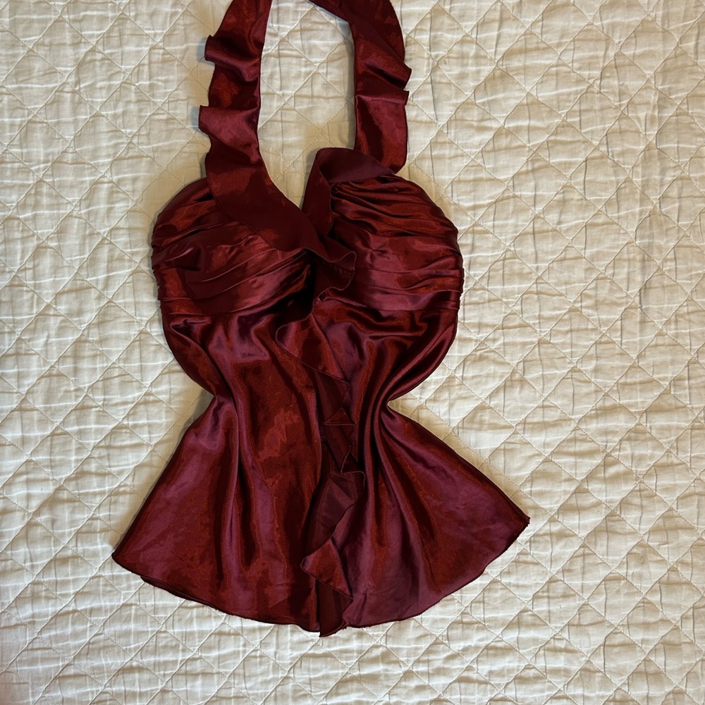 Y2K Red whimsigoth Fairy Flutter Blouse top Small Academia Preppy Old Money